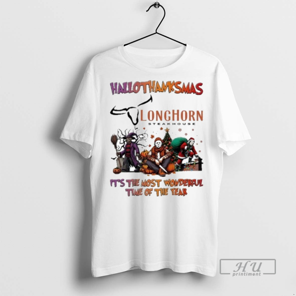 Trending Longhorn Steakhouse Horror Film Hallothanksmas Its The Most Wonderful Time Of The Year - T-Shirt, Sweatshirt, Hoodie