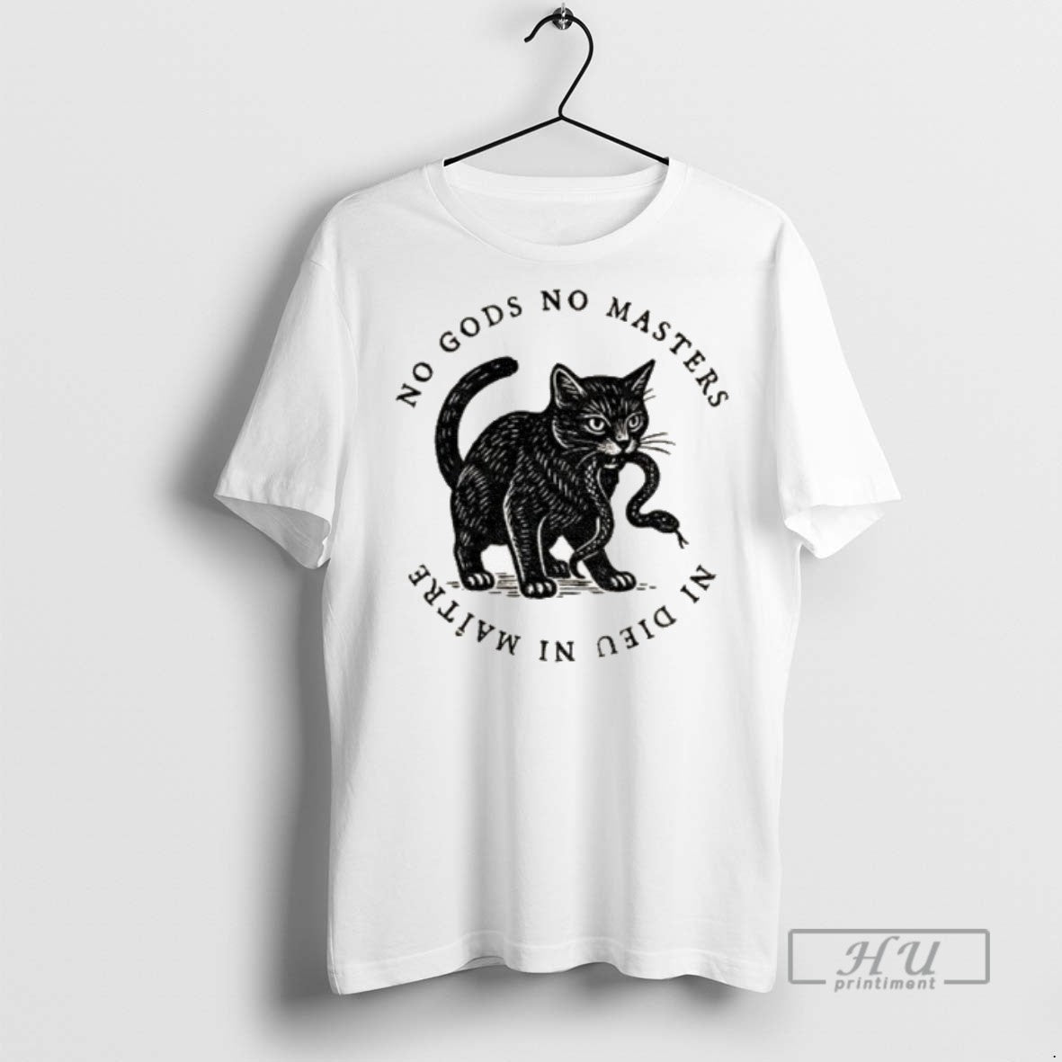 Trending No Kings No Gods No Masters Cat Ni Dieu Ni Maitre Punk Unisex T-shirt, Sweatshirt, Hoodie, Long Sleeve Tee - T-Shirt, Sweatshirt, Hoodie