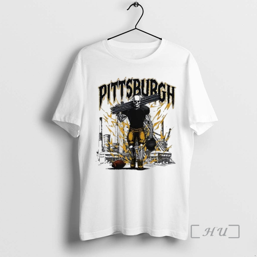 Trending Pittsburgh Football Skeleton Bootleg Skyline T-Shirts, Hoodie, Sweatshirt - T-Shirt, Sweatshirt, Hoodie