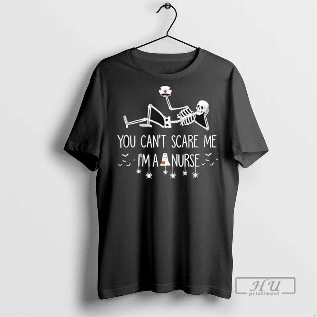 Trending Skeleton Christmas You Cant Scare Me Im A Nurse T Shirt Unisex T-shirt, Sweatshirt, Hoodie, Long Sleeve Tee - T-Shirt, Sweatshirt, Hoodie