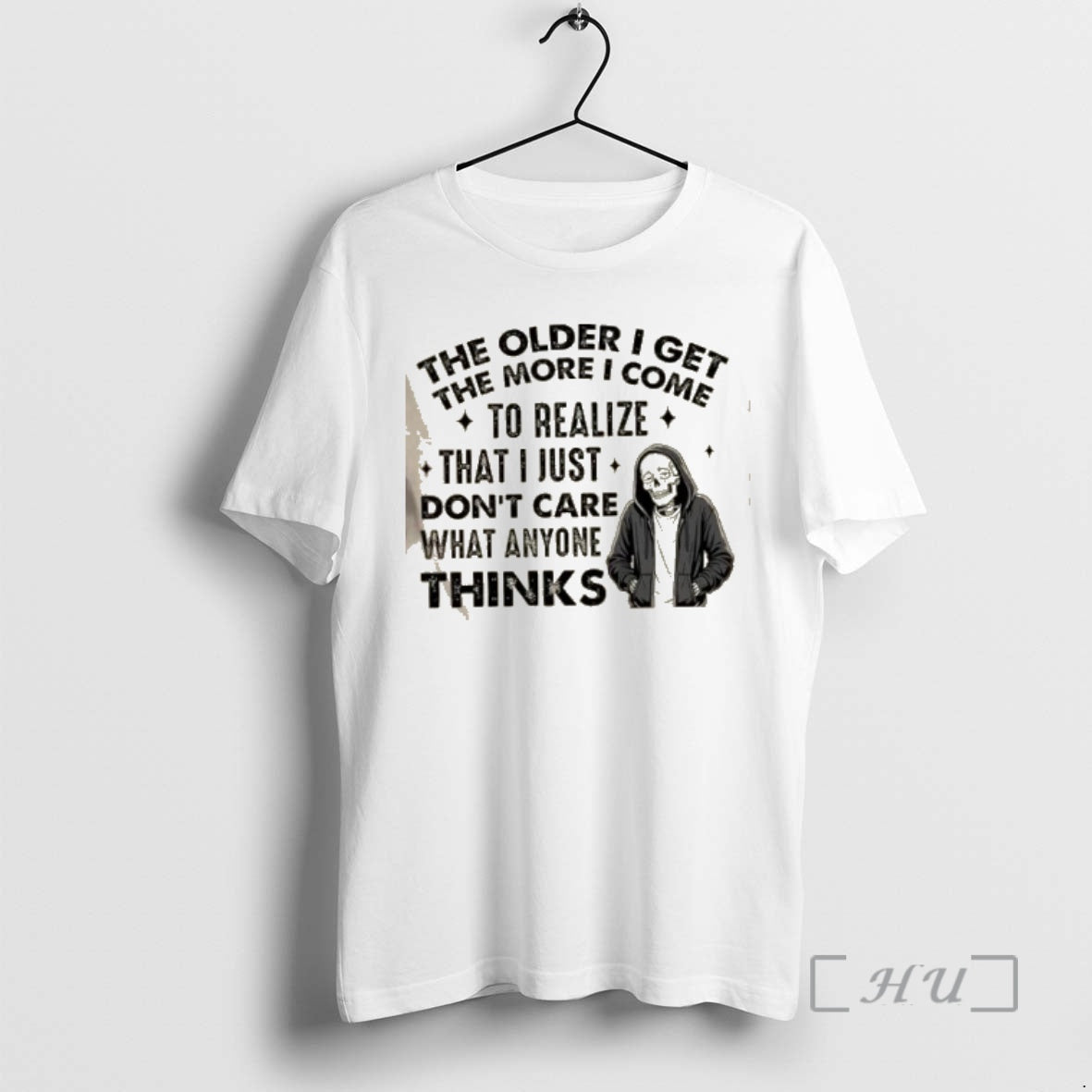 Trending Skeleton Older I Get More I Realize That I Just Dont Care T-Shirts, Hoodie, Sweatshirt - T-Shirt, Sweatshirt, Hoodie