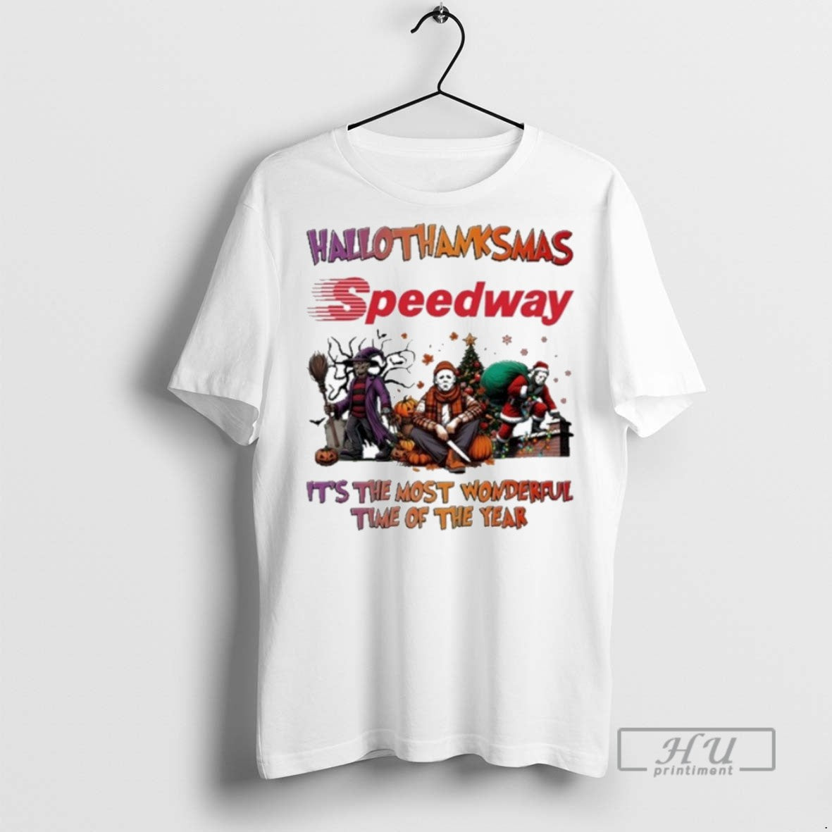 Trending Speedway Horror Film Hallothanksmas Its The Most Wonderful Time Of The Year Unisex T-shirt, Sweatshirt, Hoodie, Long Sleeve Tee - T-Shirt, Sweatshirt, Hoodie