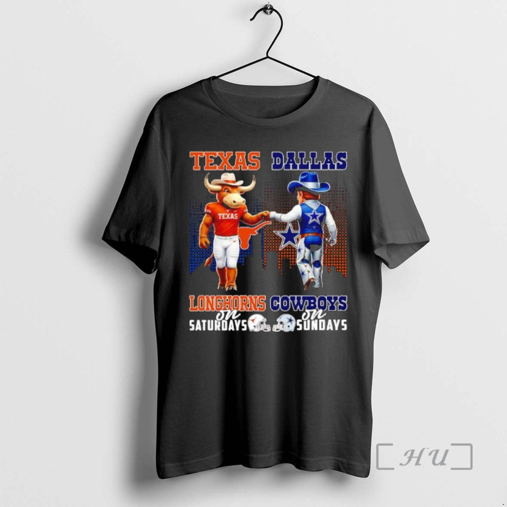 Trending Texas Longhorns Saturdays Dallas Cowboys Sundays Mascots College T-Shirts, Hoodie, Sweatshirt - T-Shirt, Sweatshirt, Hoodie