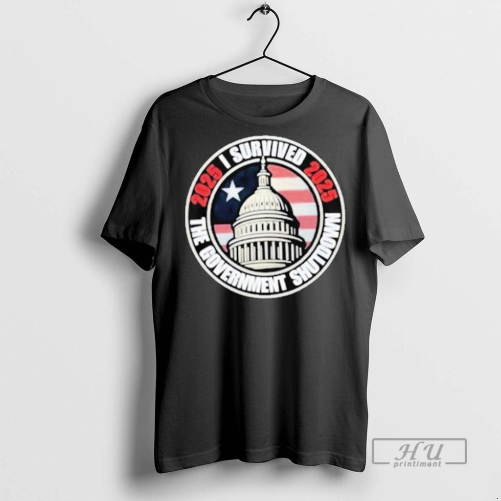 Trending I Survived The Government Shutdown 2025 T Shirt Unisex T-shirt, Sweatshirt, Hoodie, Long Sleeve Tee - T-Shirt, Sweatshirt, Hoodie
