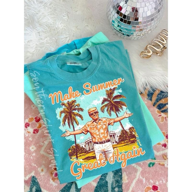 Tropical Trump Make Summer Great Again Seafoam Comfort Colors T-Shirts, Hoodie, Sweatshirt - T-Shirt, Sweatshirt, Hoodie