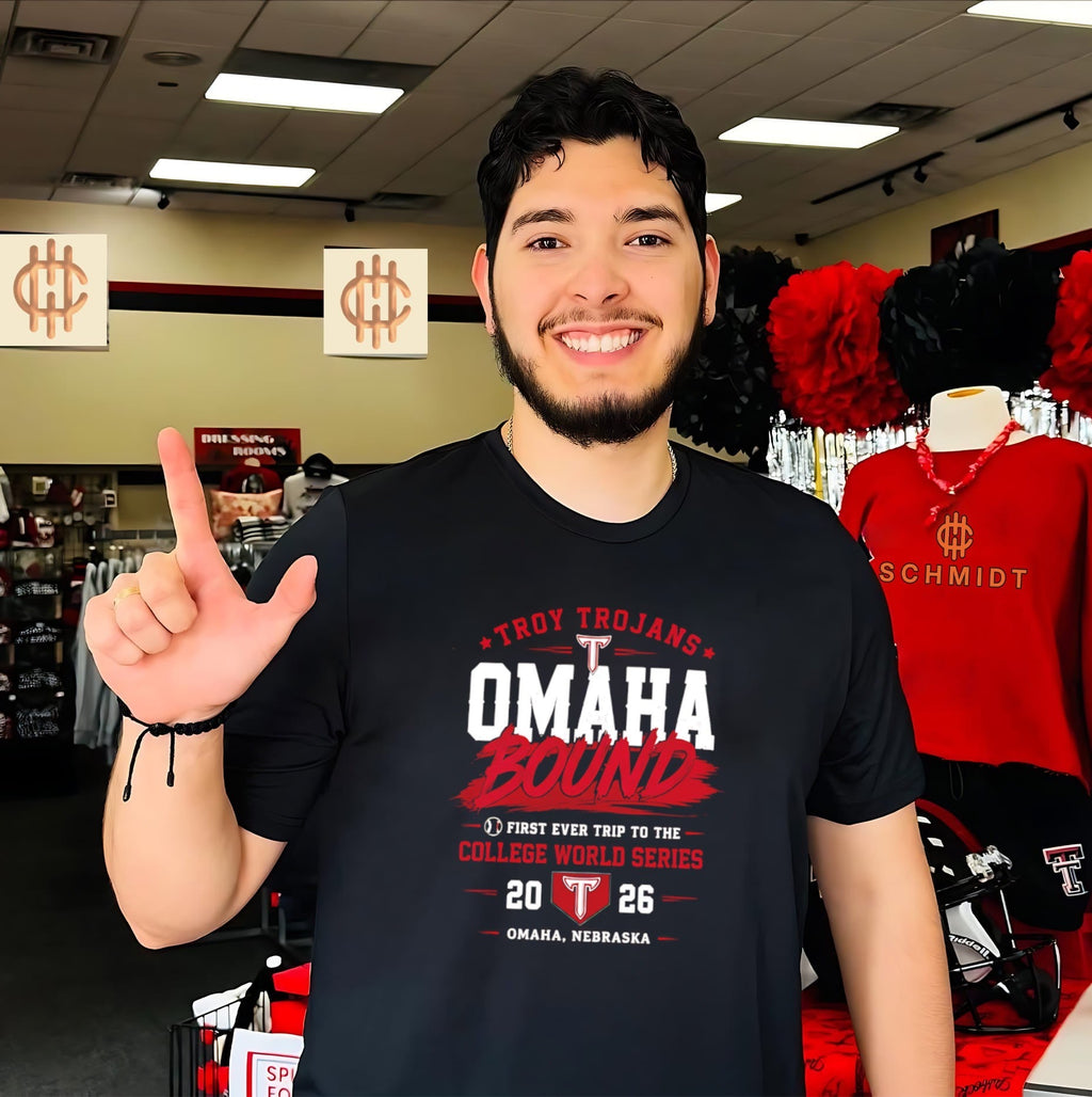 Troy Trojans 2026 NCAA Baseball Mens College World Series OMAHA shirt Unisex T-shirt, Sweatshirt, Hoodie, Long Sleeve Tee - T-Shirt, Sweatshirt, Hoodie