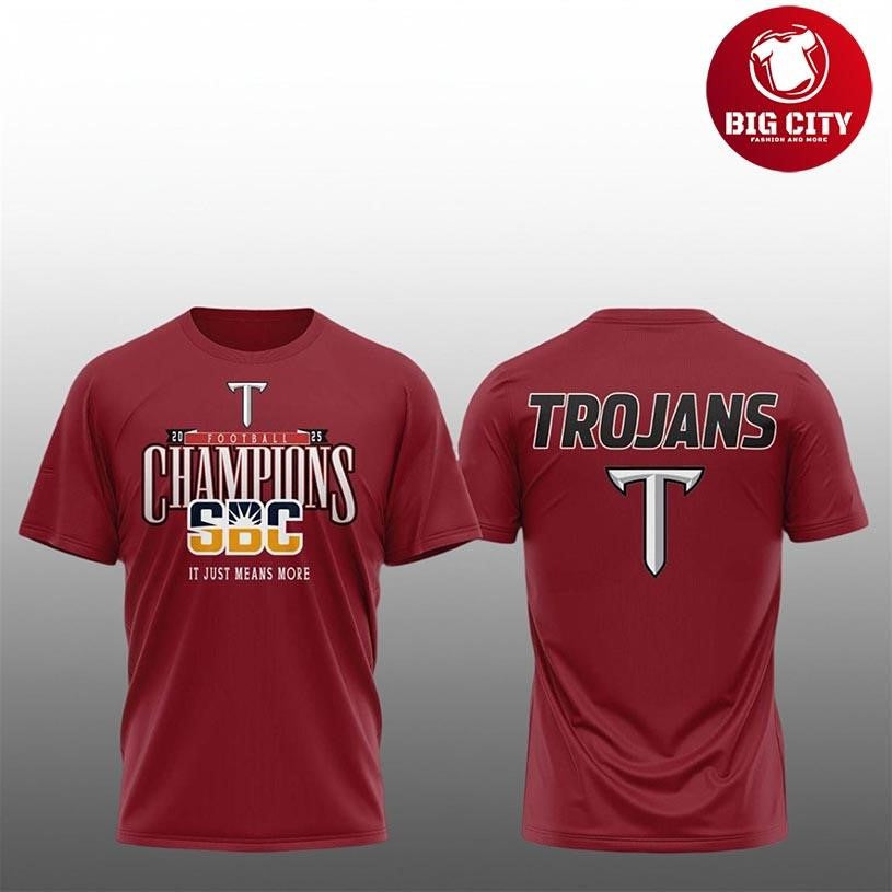Troy Trojans Sun Belt Champions 2025 Two Sided Shirt Unisex T-shirt, Sweatshirt, Hoodie, Long Sleeve Tee - T-Shirt, Sweatshirt, Hoodie