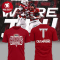 Troy Trojans Sun Belt We Are Champions 2025 Two Sided Shirt Unisex T-shirt, Sweatshirt, Hoodie, Long Sleeve Tee - T-Shirt, Sweatshirt, Hoodie