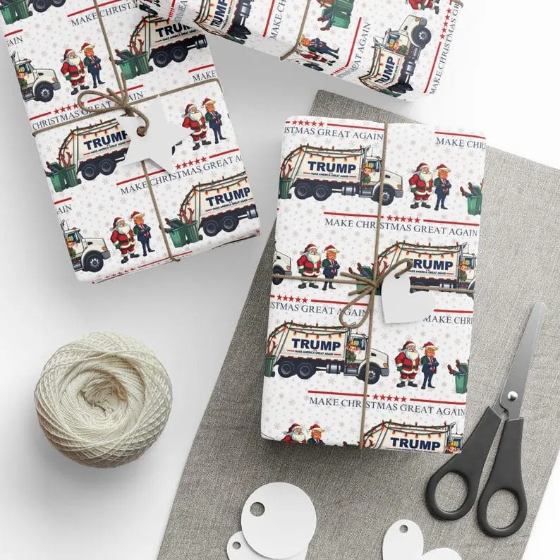 Trump Wrapping Paper MAGA Wrapping Paper Funny Wrap Xmas Wrapping Paper Rolls T-Shirts, Hoodie, Sweatshirt - T-Shirt, Sweatshirt, Hoodie