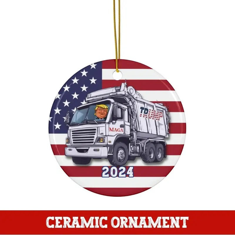 Trump Garbage Truck Ornament 2024 Trump Won President Trump Donald Trump Supporter Maga Deplorable T-Shirts, Hoodie, Sweatshirt - T-Shirt, Sweatshirt, Hoodie