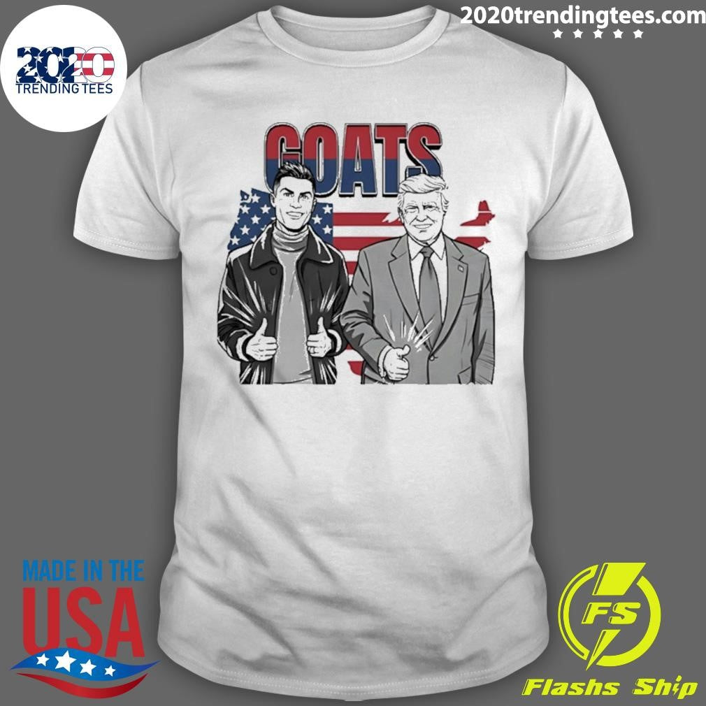 Trump Ronaldo Cr7 The Goats Usa Flag Meme Shirt Unisex T-shirt, Sweatshirt, Hoodie, Long Sleeve Tee - T-Shirt, Sweatshirt, Hoodie