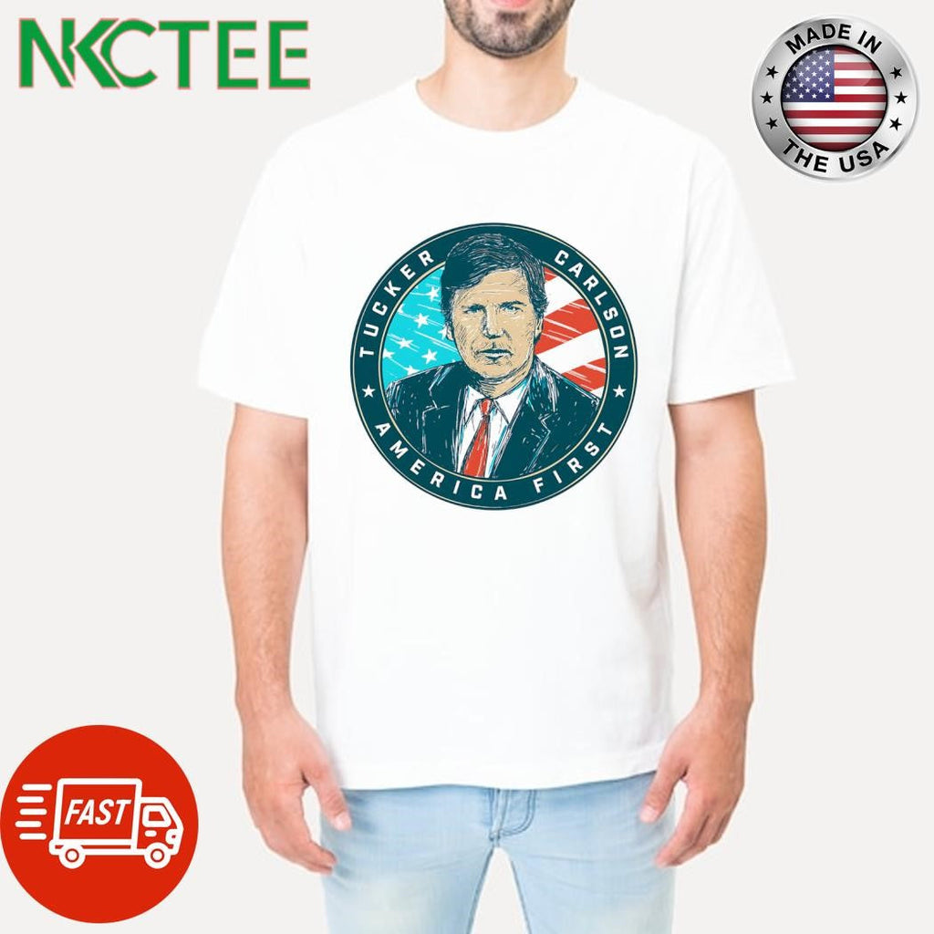 Tucker Carlson America First circle shirt Unisex T-shirt, Sweatshirt, Hoodie, Long Sleeve Tee - T-Shirt, Sweatshirt, Hoodie