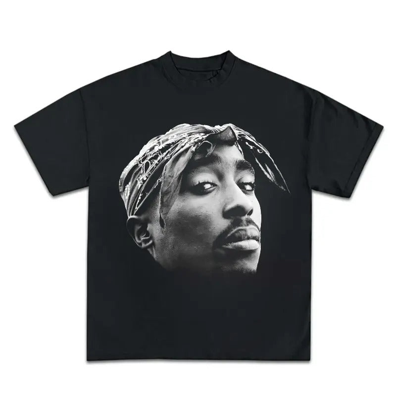 Tupac Portrait 90s Hip Hop Cotton Crew Neck Shirt Him Her Menswear Womenswear Top T-Shirts, Hoodie, Sweatshirt - T-Shirt, Sweatshirt, Hoodie
