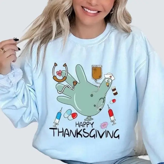 Turkey Glove Nurse Thanksgiving Gobble Gobble Nurse Turkey Thanksgiving Nurse Shirt Funny Nurse Shirt Full Size Full Color T-Shirts, Hoodie, Sweatshirt - T-Shirt, Sweatshirt, Hoodie