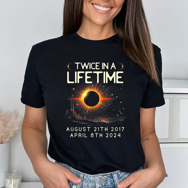 Twice Lifetime Solar Eclipse Shirt Solar Eclipse 2024 Shirt Solar Eclipse Astronomy Shirt Eclipse Event Shirt America Tour Shirt T-Shirts, Hoodie, Sweatshirt - T-Shirt, Sweatshirt, Hoodie
