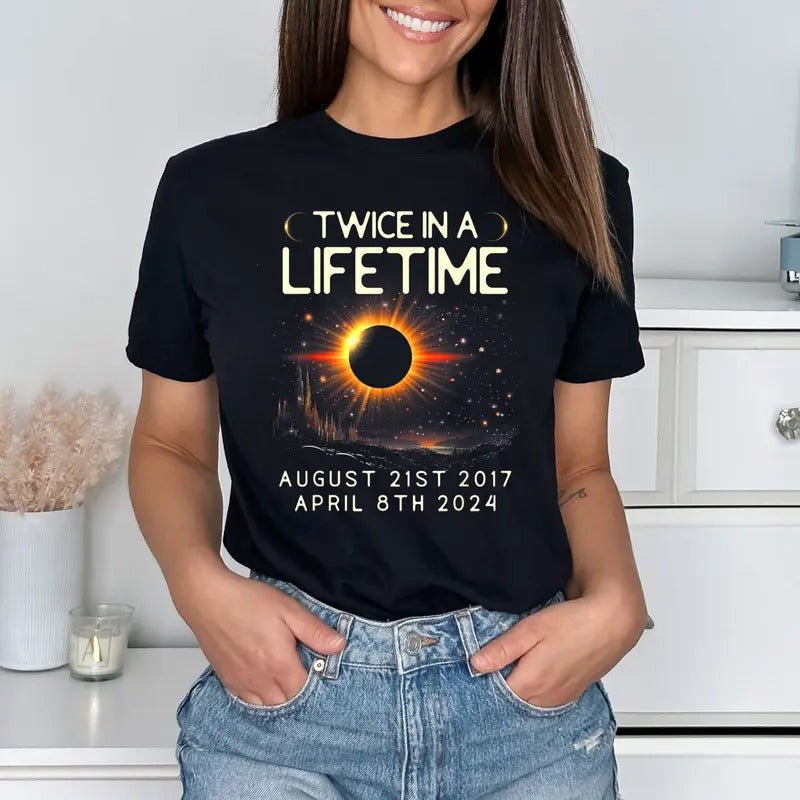 Twice Lifetime Solar Eclipse Shirt Solar Eclipse 2024 Shirt Solar Eclipse Astronomy Shirt Eclipse Event Shirt America Tour Shirtstyle{N002}2 T-Shirts, Hoodie, Sweatshirt - T-Shirt, Sweatshirt, Hoodie