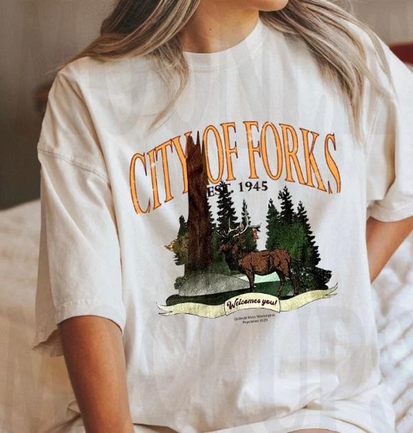 Twilight Saga City Forks Shirt Edward Cullen Fork Washington Bella Swan Shirt T-Shirts, Hoodie, Sweatshirt - T-Shirt, Sweatshirt, Hoodie