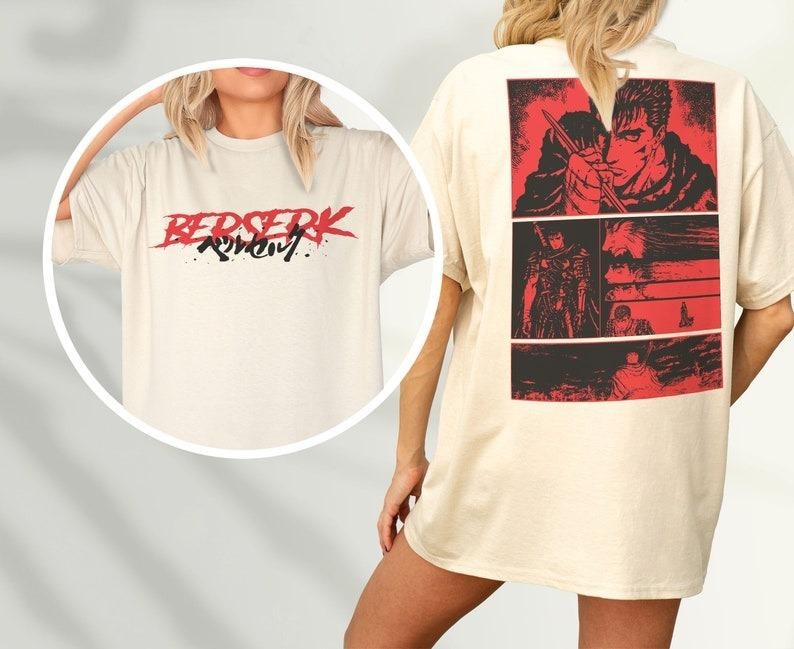 Two Sided Anime Grunge 90s Japanese Manga Shirt Back Print Go Berserk Retro Character Streetwear Anime Lover T-Shirts, Hoodie, Sweatshirt - T-Shirt, Sweatshirt, Hoodie
