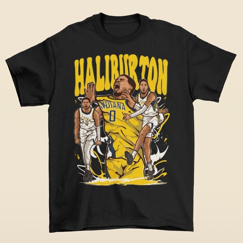 Tyrese Haliburton Cartoon Indiana Basketball Homage Retro Classic Basketball Lover Player Shirt T-Shirts, Hoodie, Sweatshirt - T-Shirt, Sweatshirt, Hoodie