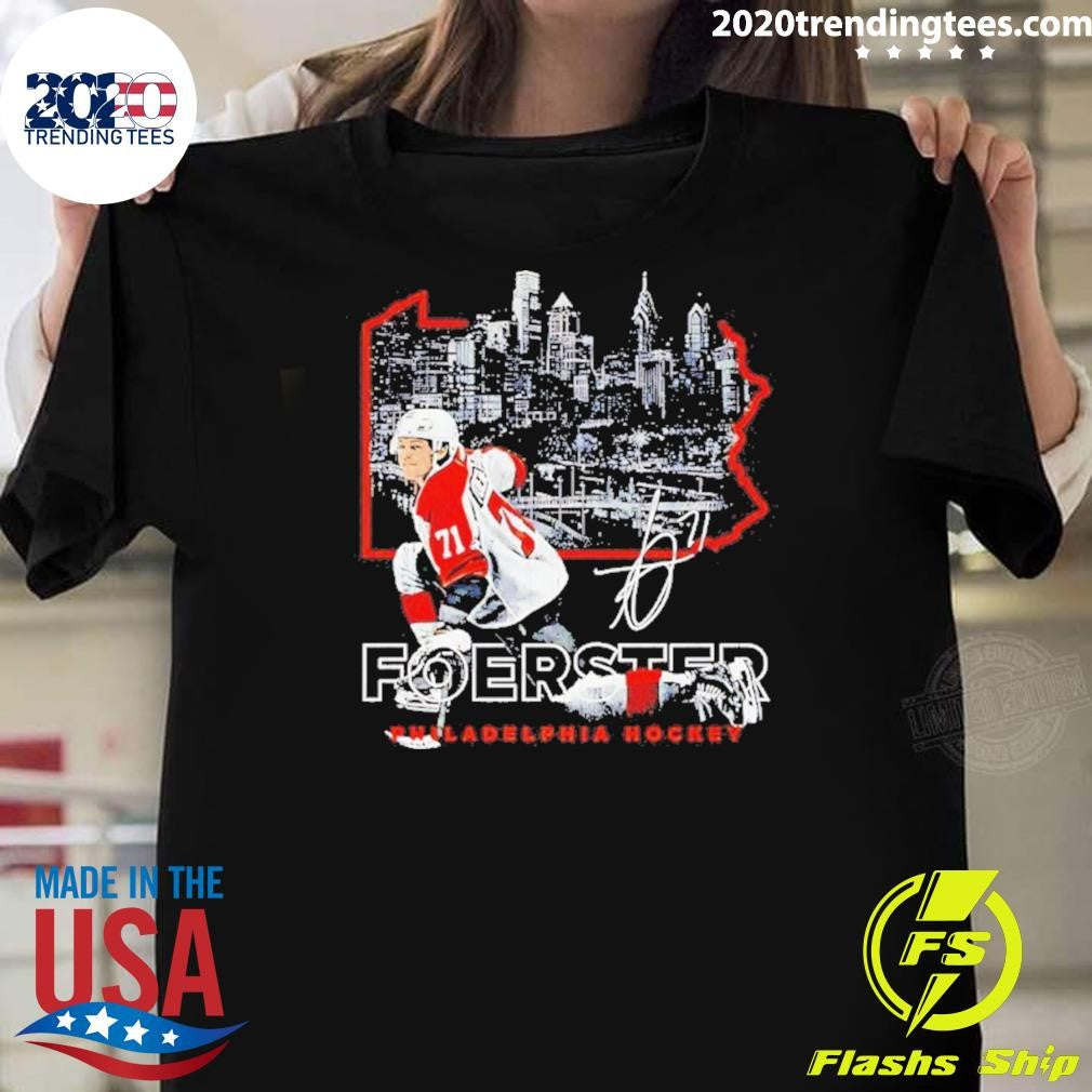 Tyson Foerster Philadelphia Map Skyline Signature Shirt Unisex T-shirt, Sweatshirt, Hoodie, Long Sleeve Tee - T-Shirt, Sweatshirt, Hoodie