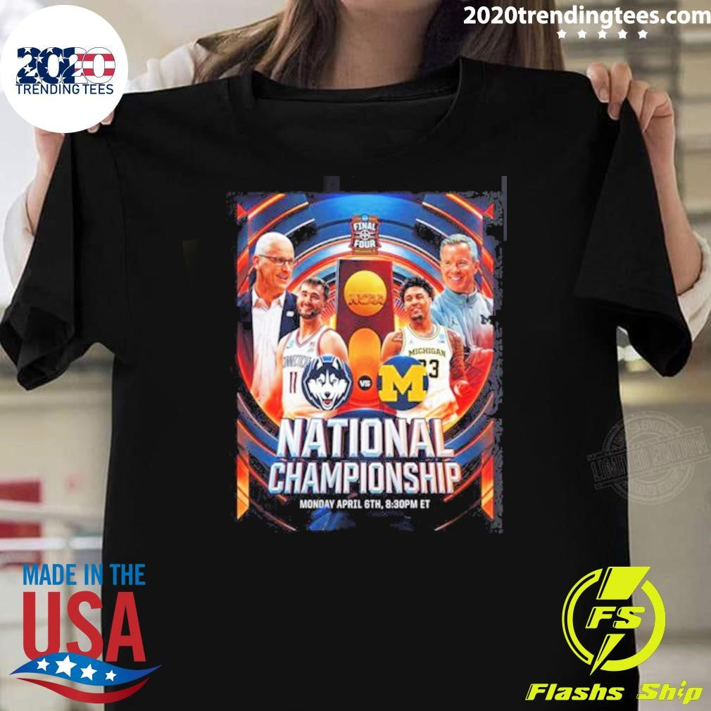 UConn Huskies Vs Michigan Wolverines Mens Basketball 2026 NCAA National Championship Head To Head Shirt - T-Shirt, Sweatshirt, Hoodie