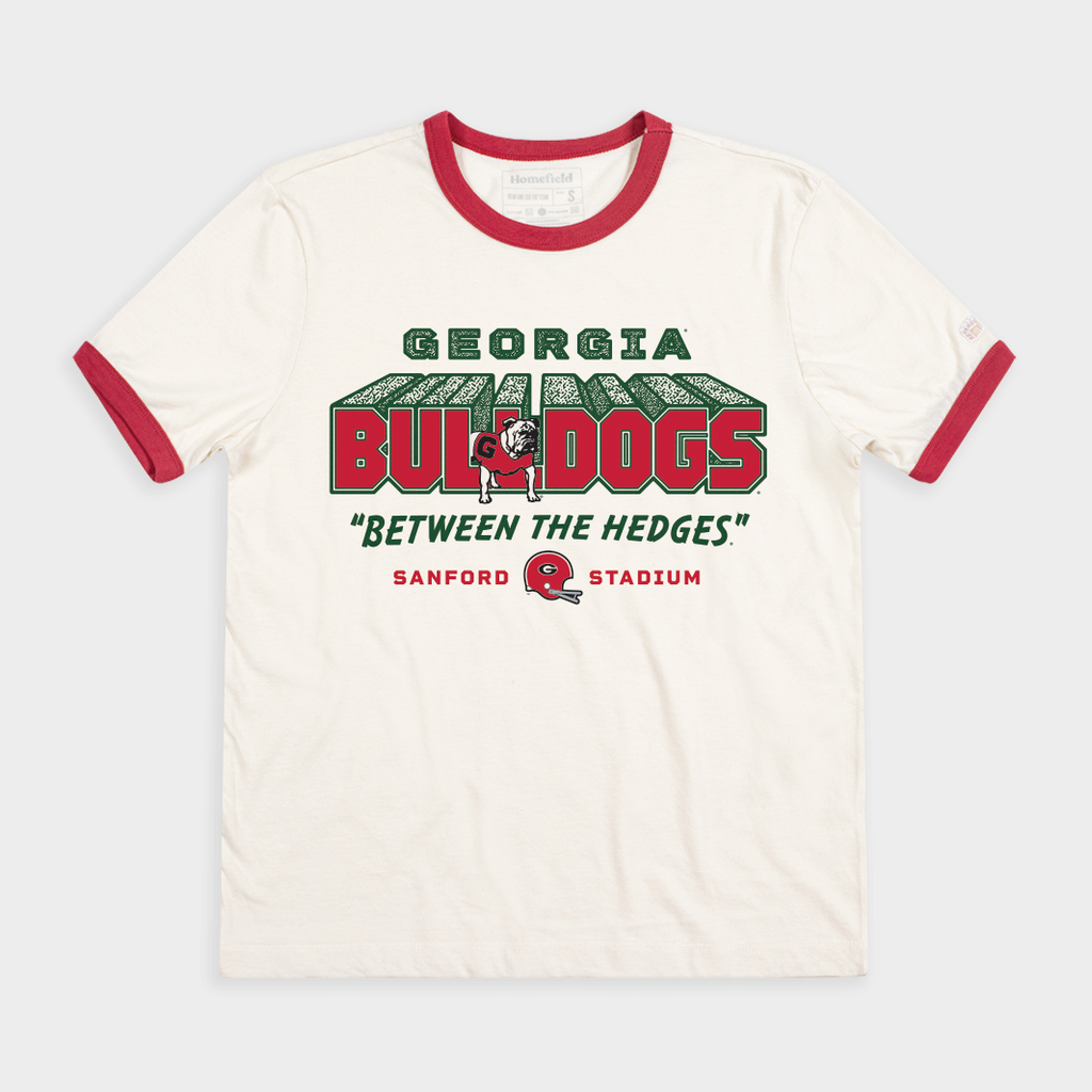 Georgia Football "Between Hedges" Ringer Style001 T-Shirts, Hoodie, Sweatshirt - T-Shirt, Sweatshirt, Hoodie