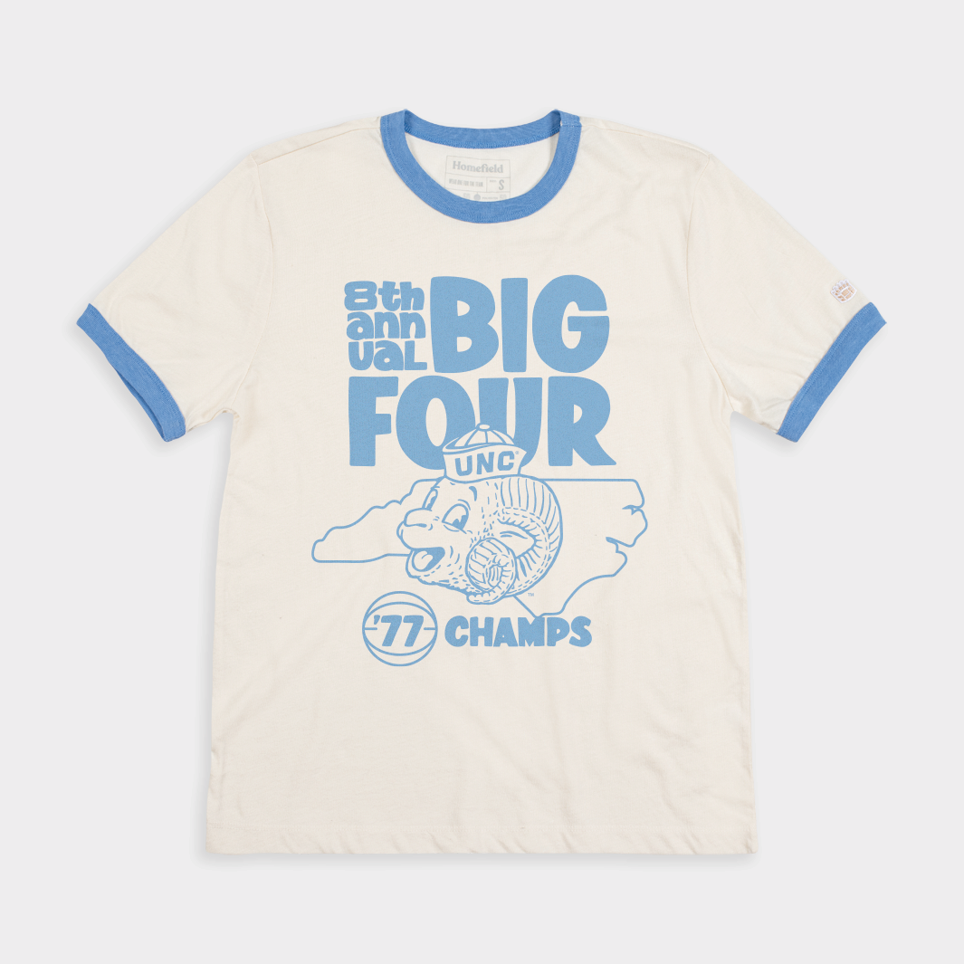 UNC Tar Heels Big Four 1977 Champs Ringer T-Shirts, Hoodie, Sweatshirt - T-Shirt, Sweatshirt, Hoodie