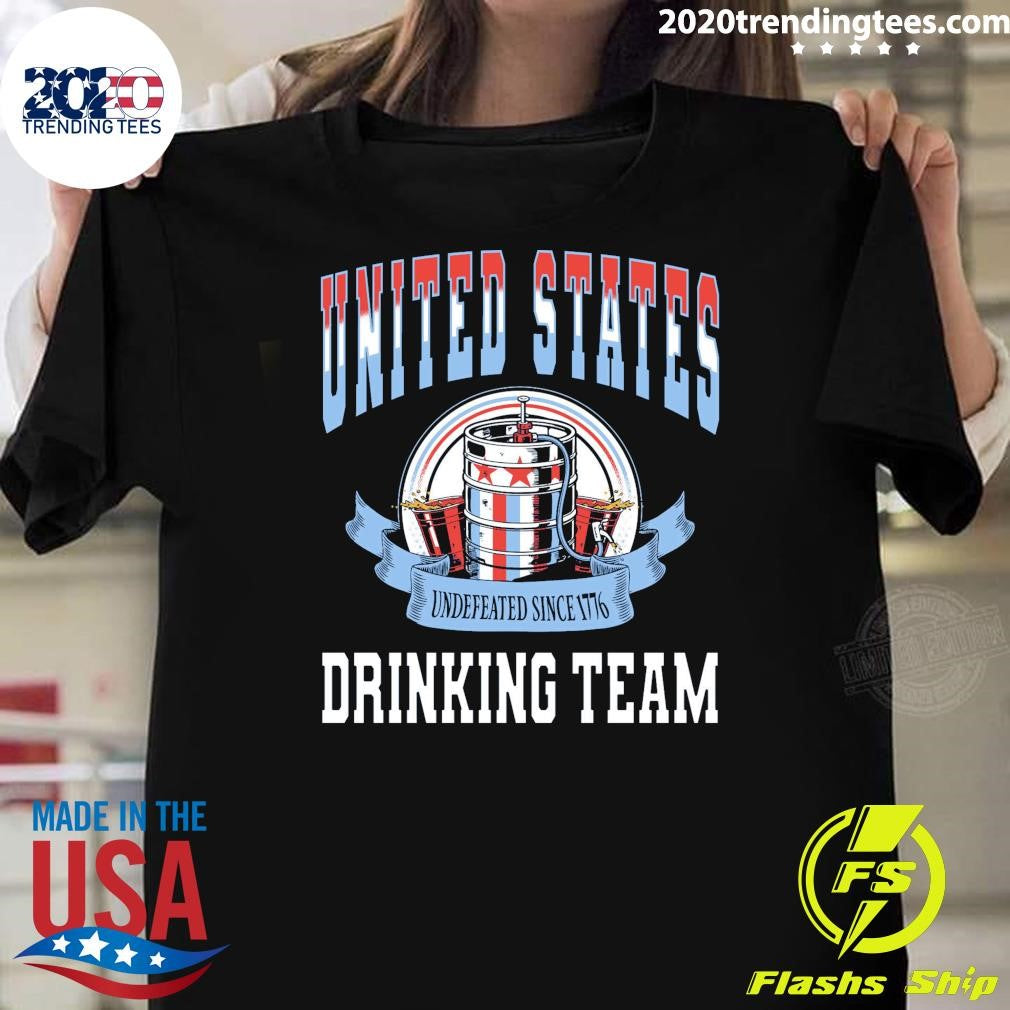 USA Drinking Team Undefeated Since 1776 Shirt Unisex T-shirt, Sweatshirt, Hoodie, Long Sleeve Tee - T-Shirt, Sweatshirt, Hoodie