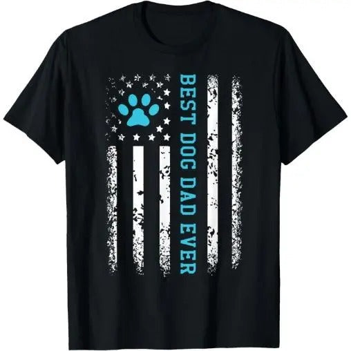 USA Flag Best Dog Dad Ever American Puppy Lover Paw Made USA T-Shirts, Hoodie, Sweatshirt - T-Shirt, Sweatshirt, Hoodie