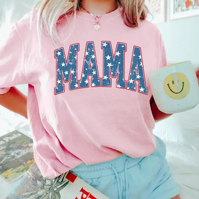 USA Mama Shirt 4th July Shirt America Shirt Shirt 4th July Patriotic Shirt Memorial Day Shirt Top Womenswear Underwear Lady T-Shirts, Hoodie, Sweatshirt - T-Shirt, Sweatshirt, Hoodie