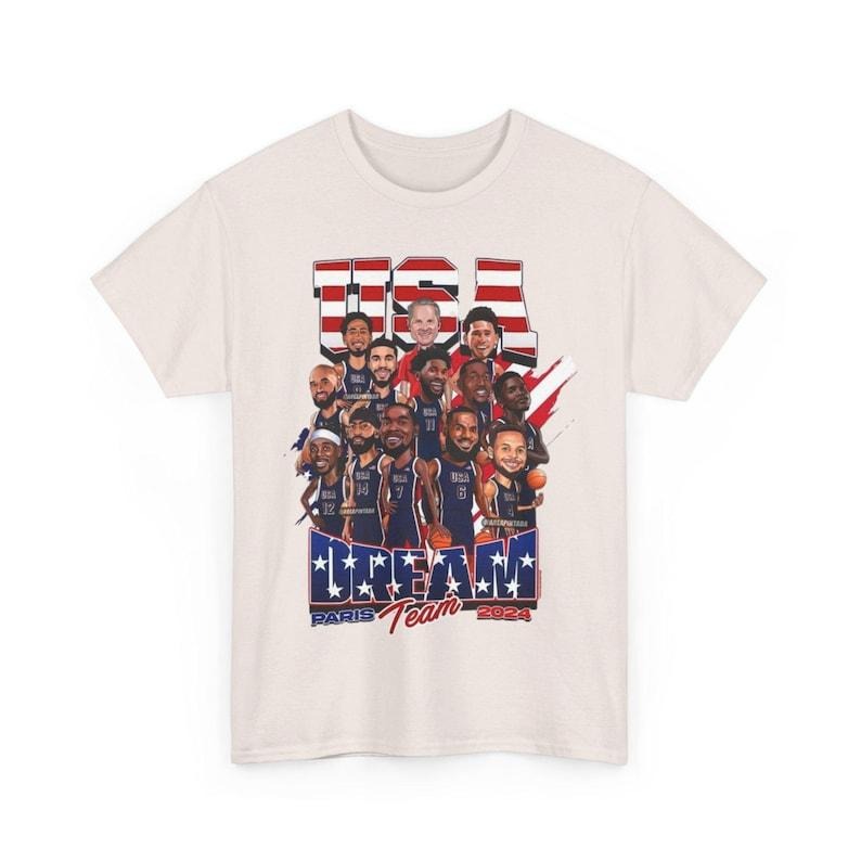USA Olympic Basketball Dream Team 2024 Shirt USA Olympic Basketball Team 2024 Championship American Team Vintage T-Shirts, Hoodie, Sweatshirt - T-Shirt, Sweatshirt, Hoodie
