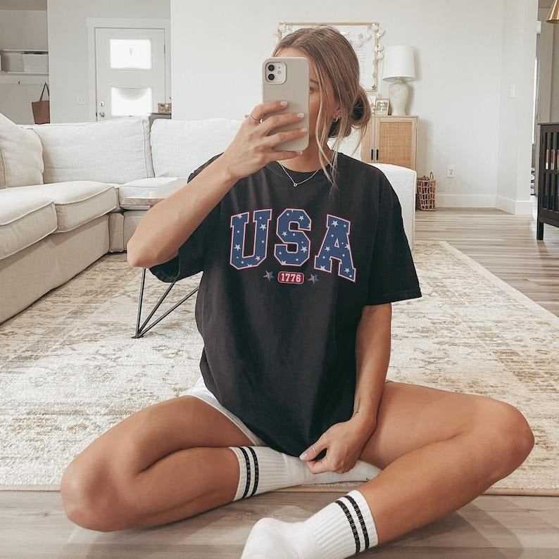 USA Shirt America Shirt Fourth July Shirt 4th July Patriotic Shirt America Est Shirt Red White Blue T-Shirts, Hoodie, Sweatshirt - T-Shirt, Sweatshirt, Hoodie