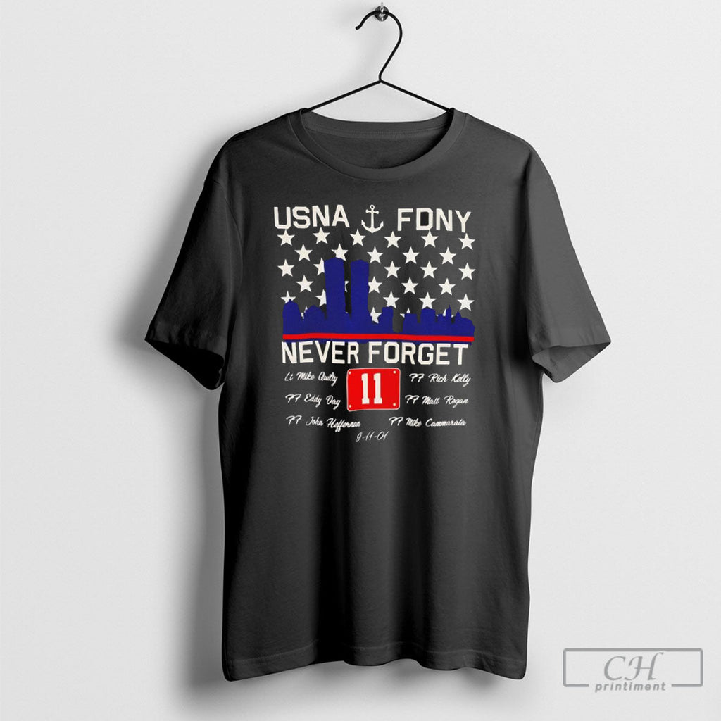 Usna Fdmny Never Forget 11 September Flag Shirt Sweater Unisex T-shirt, Sweatshirt, Hoodie, Long Sleeve Tee - T-Shirt, Sweatshirt, Hoodie