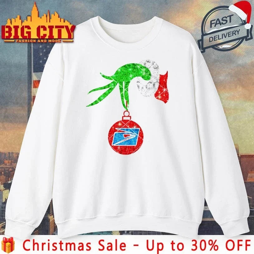 USPS Grinch Hand 2025 shirt Unisex T-shirt, Sweatshirt, Hoodie, Long Sleeve Tee - T-Shirt, Sweatshirt, Hoodie