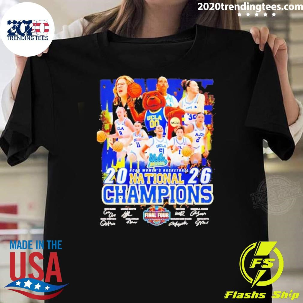Ucla Bruins 2026 National Championship Victory Mascot Signatures Shirt Unisex T-shirt, Sweatshirt, Hoodie, Long Sleeve Tee - T-Shirt, Sweatshirt, Hoodie