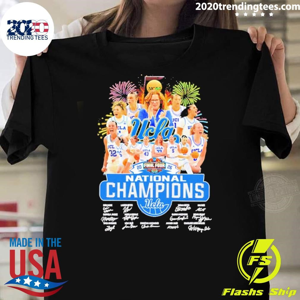 Ucla Buins 2026 Womens Basketball National Champions Signatures Shirt Unisex T-shirt, Sweatshirt, Hoodie, Long Sleeve Tee - T-Shirt, Sweatshirt, Hoodie