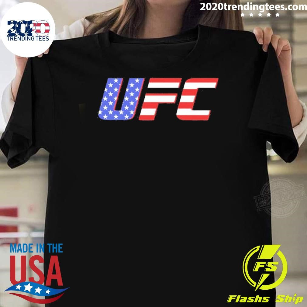 Ufc Logo American Flag Shirt Unisex T-shirt, Sweatshirt, Hoodie, Long Sleeve Tee - T-Shirt, Sweatshirt, Hoodie