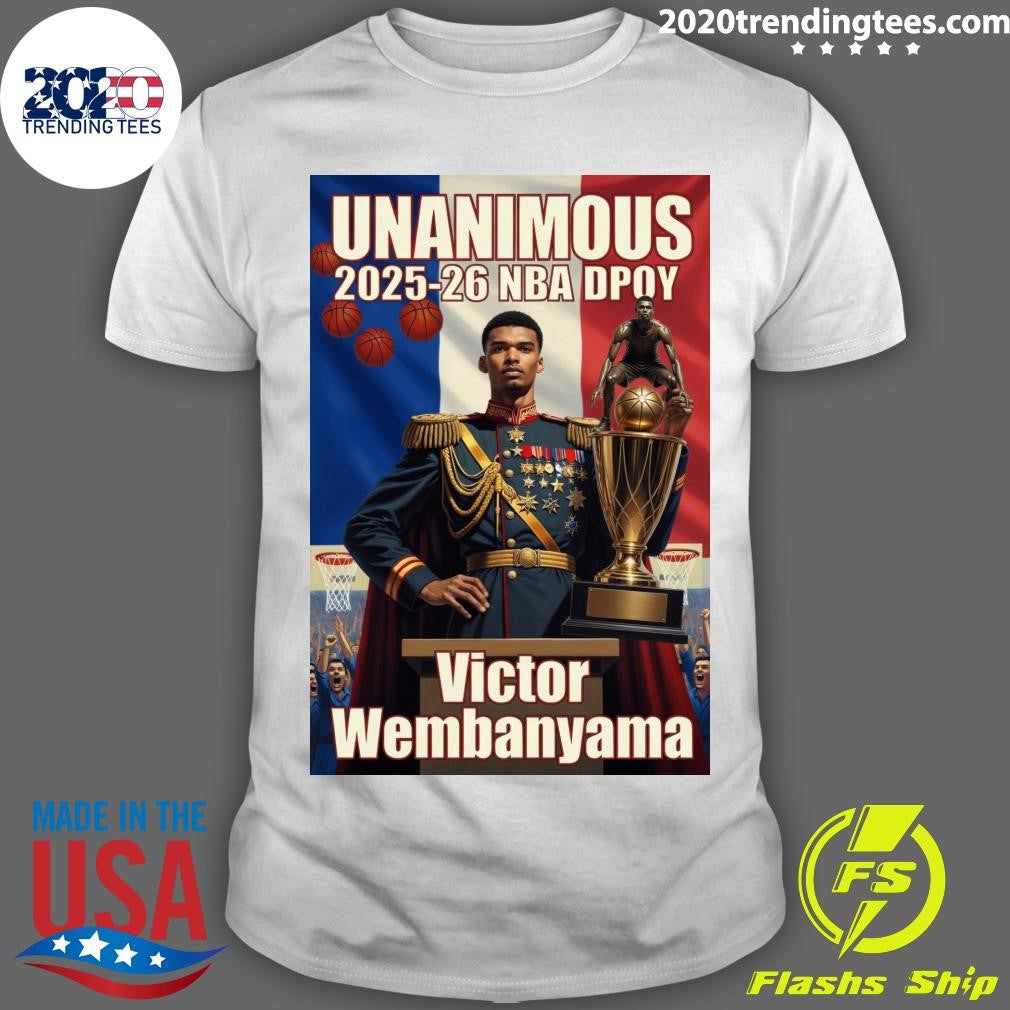 Unanimous 2025-26 NBA Dpoy Victor Wembanyama Shirt Unisex T-shirt, Sweatshirt, Hoodie, Long Sleeve Tee - T-Shirt, Sweatshirt, Hoodie