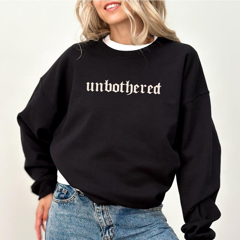 Unbothered Vintage Retro Unbothered Mood Funny Sarcastic Meme Long Sleeve Unbothered Club Shirt Funny Saying Top Womenswear Soft Cozy Fabric T-Shirts, Hoodie, Sweatshirt - T-Shirt, Sweatshirt, Hoodie