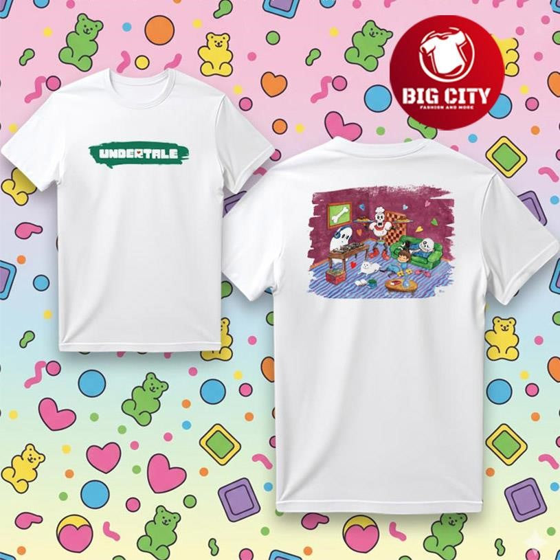 Undertale x Square Enix Chitei de Chill 2025 Two Sided Shirt Unisex T-shirt, Sweatshirt, Hoodie, Long Sleeve Tee - T-Shirt, Sweatshirt, Hoodie