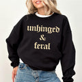 Unhinged Feral Retro Unhinged & Feral Sarcastic Long Sleeves Feral Mom Funny Shirt T-Shirts, Hoodie, Sweatshirt - T-Shirt, Sweatshirt, Hoodie