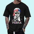 [ Cotton] 'MERICA TRUMP Happy 4th July Trump American Flag Short Sleeve Top T-Shirts, Hoodie, Sweatshirt - T-Shirt, Sweatshirt, Hoodie