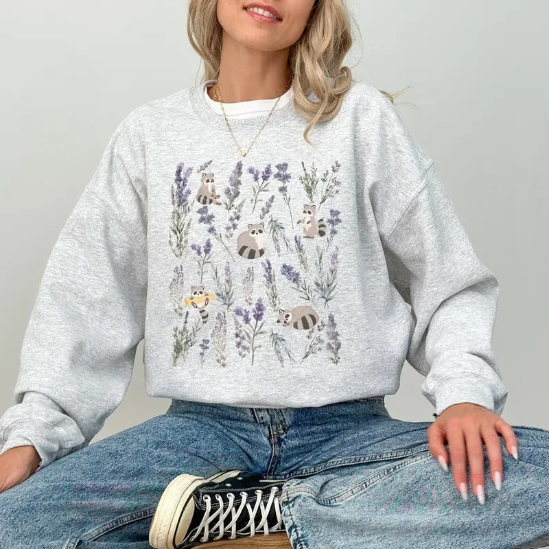 Flower Raccoon T-Shirts, Hoodie, Sweatshirt - T-Shirt, Sweatshirt, Hoodie