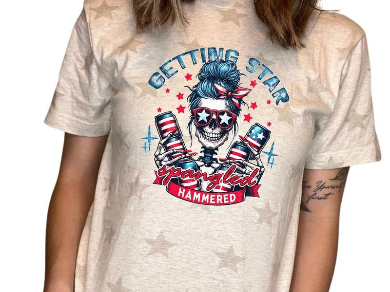 Getting Star Spangled Hammered July4th Independence Day Skeleton Shirt T-Shirts, Hoodie, Sweatshirt - T-Shirt, Sweatshirt, Hoodie