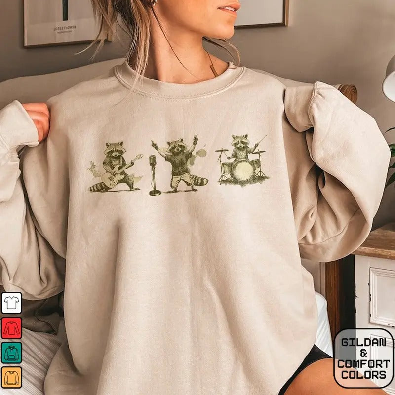 Raccoon Band Music Shirt Cotton Womenswear T-Shirts, Hoodie, Sweatshirt - T-Shirt, Sweatshirt, Hoodie