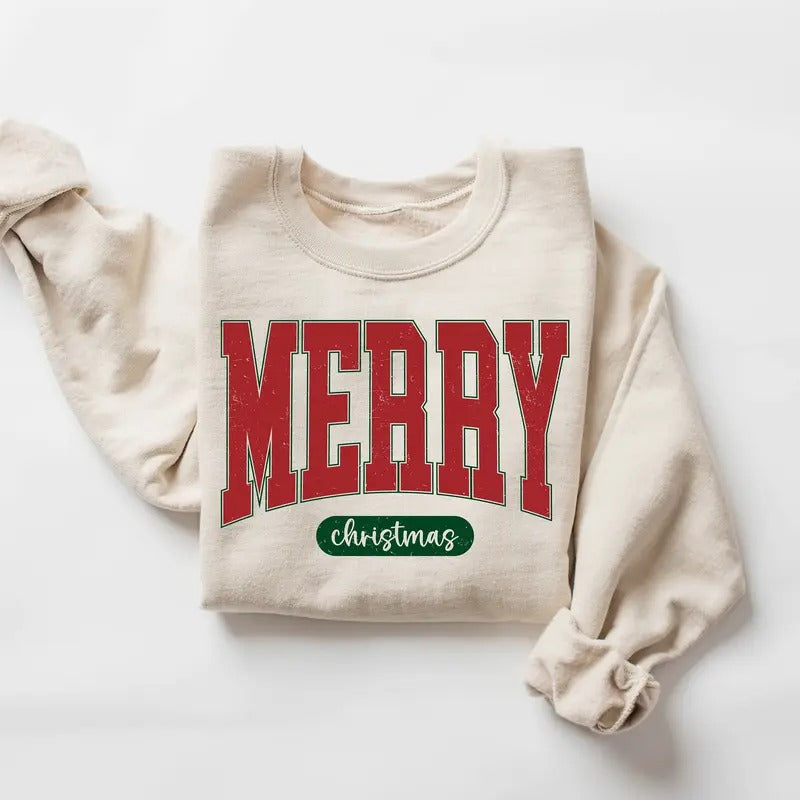 Retro Merry Loose Fit Fabric T-Shirts, Hoodie, Sweatshirt - T-Shirt, Sweatshirt, Hoodie