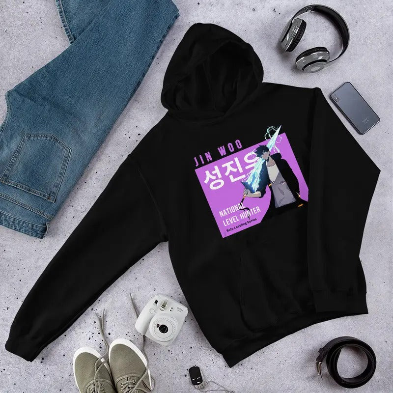Sung Jin Woo Poster Solo Leveling Anime Lover T-Shirts, Hoodie, Sweatshirt - T-Shirt, Sweatshirt, Hoodie