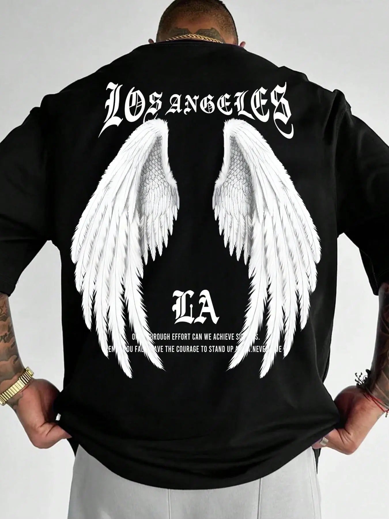 'S Angel Wings & Letter Print Short Sleeve Casual Comfy Daily Top All Seasons T-Shirts, Hoodie, Sweatshirt - T-Shirt, Sweatshirt, Hoodie