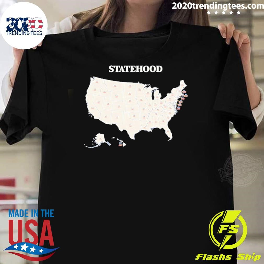 Us Statehood Map Shirt Unisex T-shirt, Sweatshirt, Hoodie, Long Sleeve Tee - T-Shirt, Sweatshirt, Hoodie