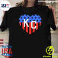 Usa Stars & Stripes Kansas City Kc In Heart Shirt Unisex T-shirt, Sweatshirt, Hoodie, Long Sleeve Tee - T-Shirt, Sweatshirt, Hoodie